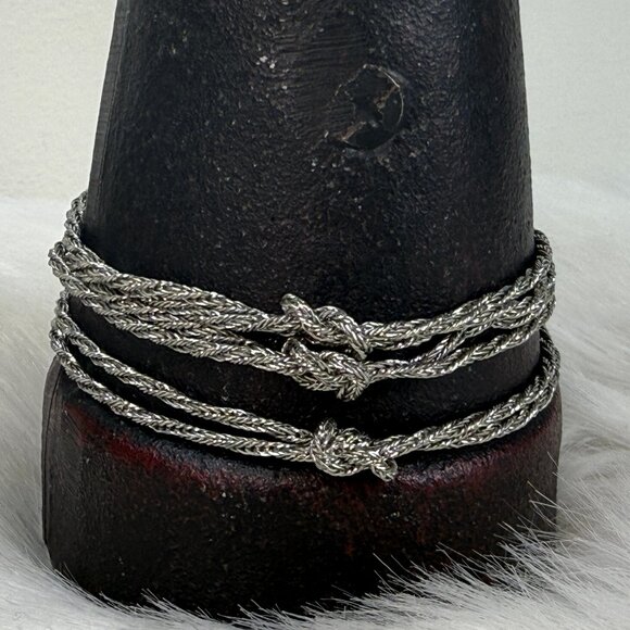 Vintage Set of Three Hong Kong Knot Chain Bracelets - Picture 1 of 6